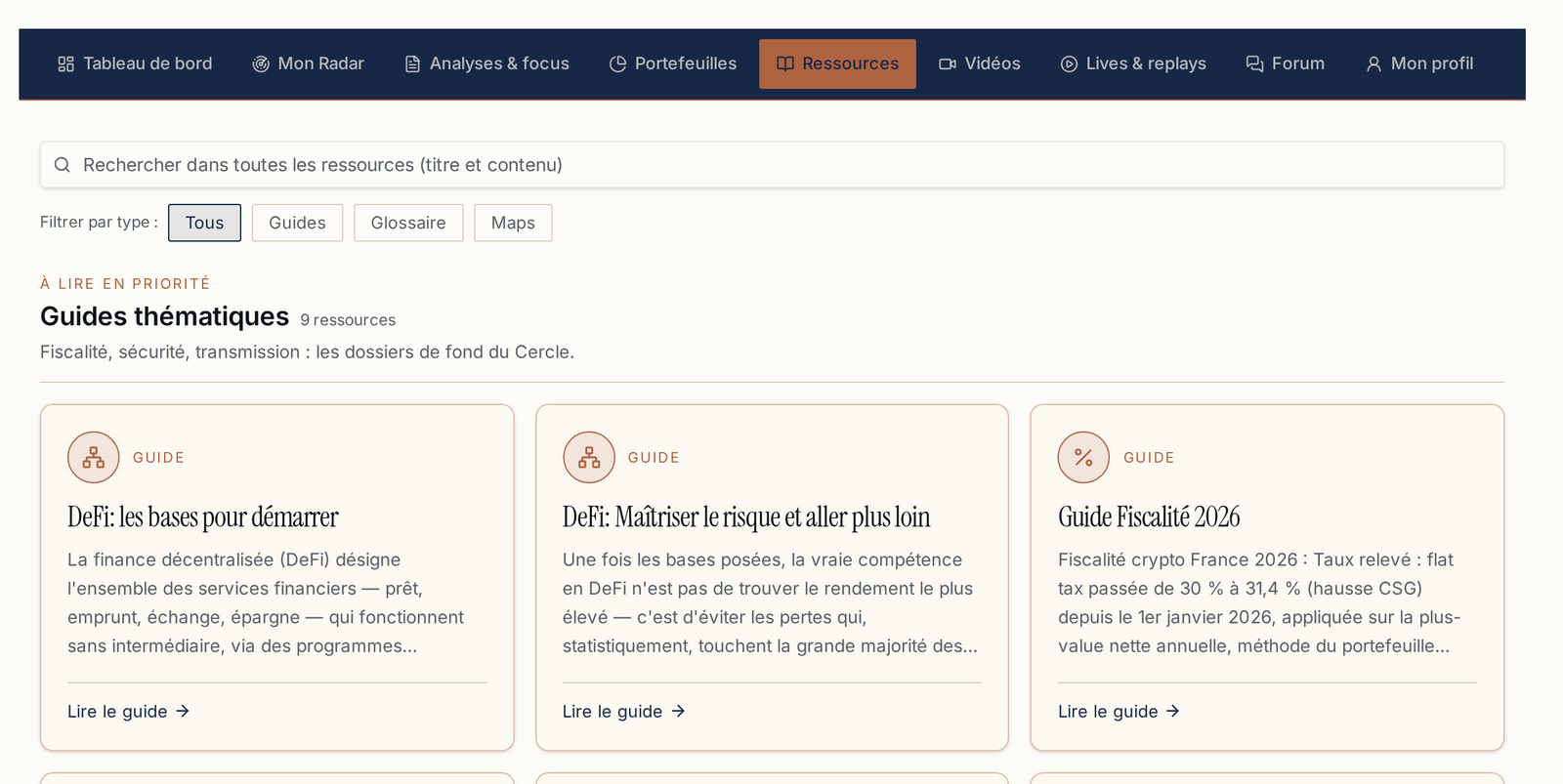 Bibliothèque des analyses du Cercle